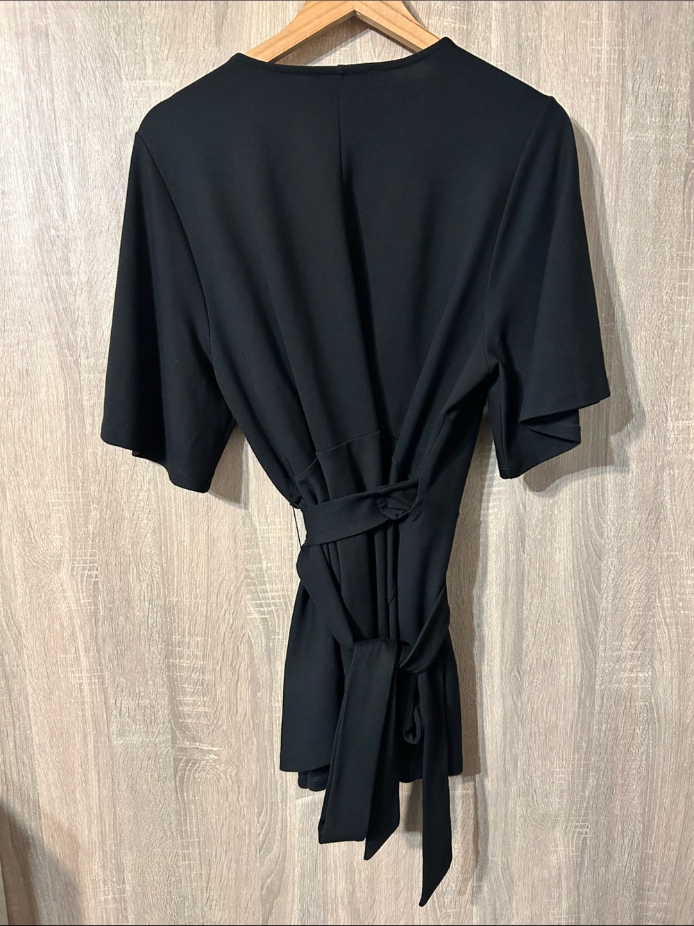 Eloquii Black Draped Wrap Top Size 18 - Picture 2 of 7